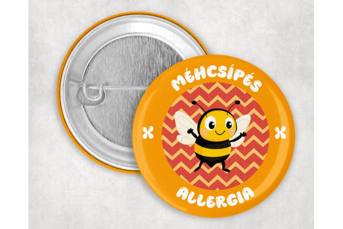 méhcsípés allergia kitűző 2