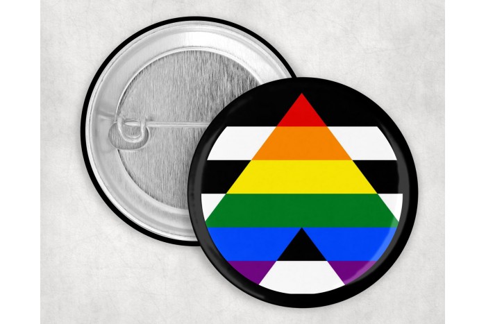 ally pride kitűző – szivárvány szövetséges kitűző (44 mm) 2