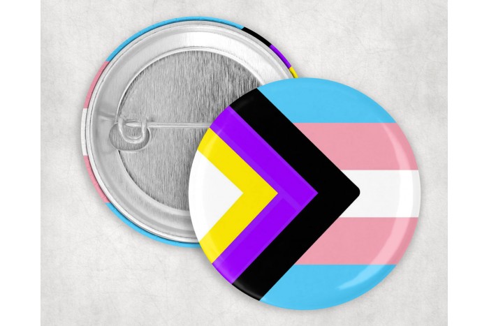 progress pride transz non-bináris kitűző 44 mm 2