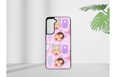 Gamer lány mintás tok Samsung S21 FE telefonhoz