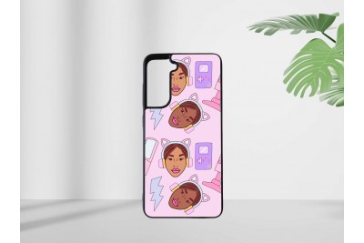 Gamer lány mintás tok Samsung S21 FE telefonhoz