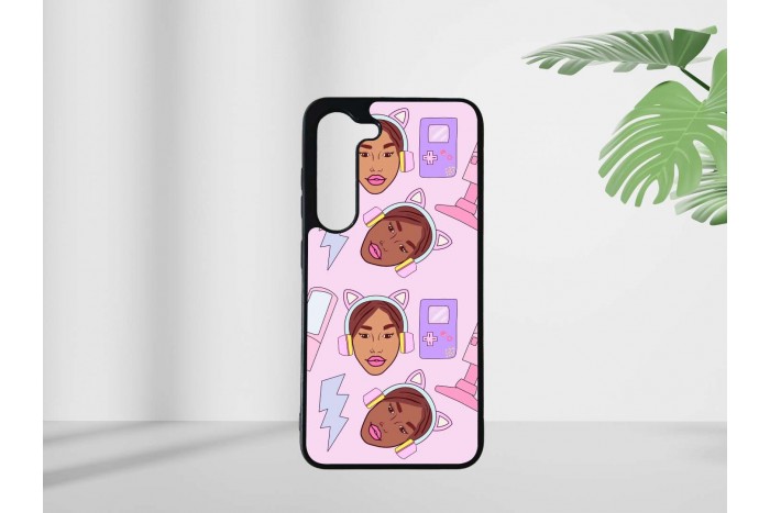 gamer lány mintás tok samsung s23 telefonhoz 2