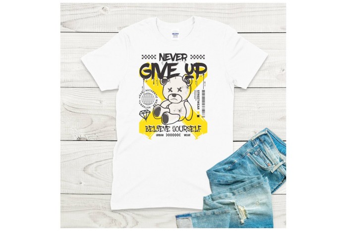 never give up - teddy macis streetwear póló 2