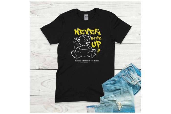never give up - teddy macis streetwear póló 2