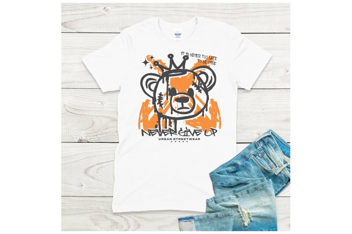 never give up - teddy macis streetwear póló 2