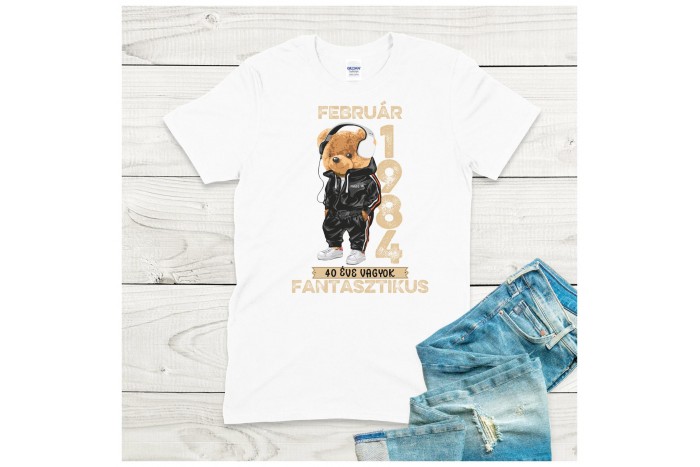 vagány macis szülinapi póló férfiaknak – személyre szabható és humoros 2