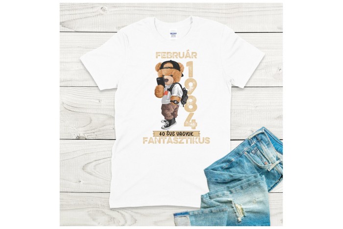 vagány macis szülinapi póló férfiaknak – személyre szabható és humoros 2