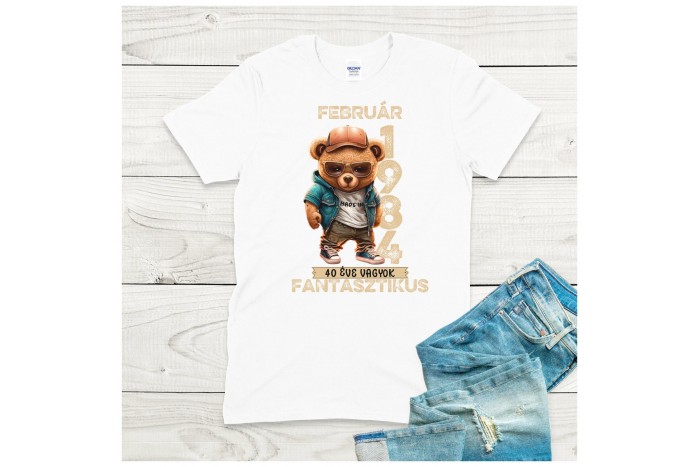 vagány macis szülinapi póló férfiaknak – személyre szabható és humoros 2