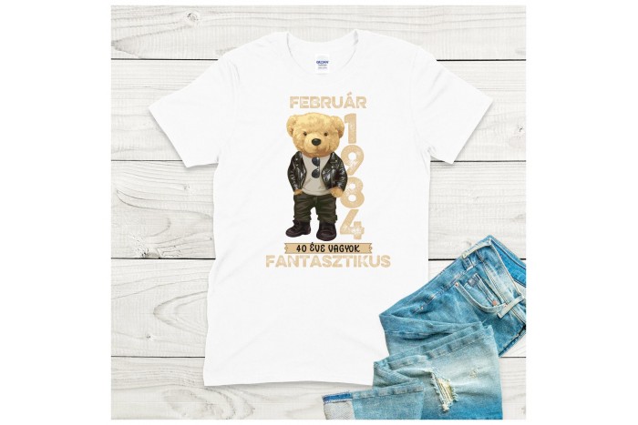 vagány macis szülinapi póló férfiaknak – személyre szabható és humoros 2