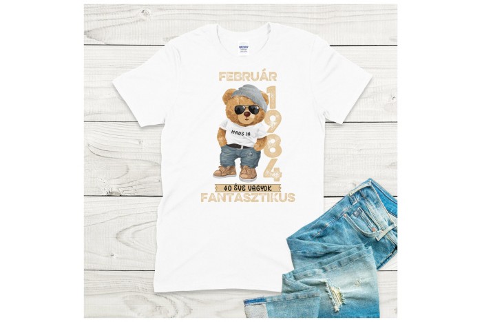 vagány macis szülinapi póló férfiaknak – személyre szabható és humoros 2
