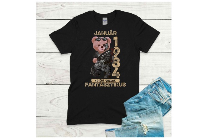 vagány macis szülinapi póló férfiaknak – személyre szabható és humoros 2