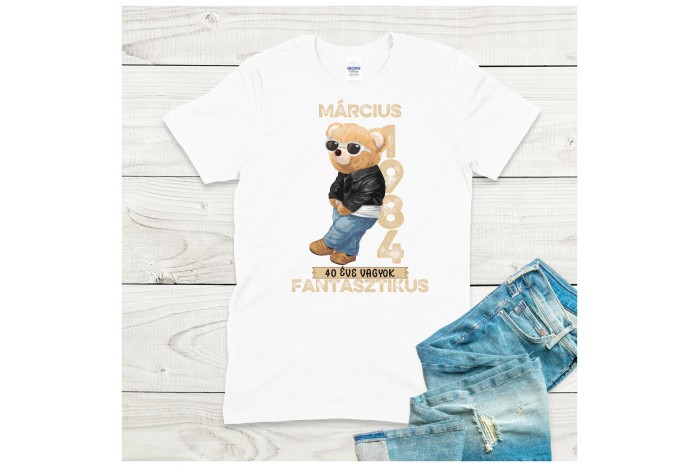 vagány macis szülinapi póló férfiaknak – személyre szabható és humoros 2