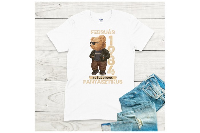 vagány macis szülinapi póló férfiaknak – személyre szabható és humoros 2