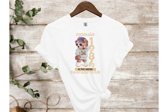 bájos macis szülinapi póló – személyre szabható macilány minta 2