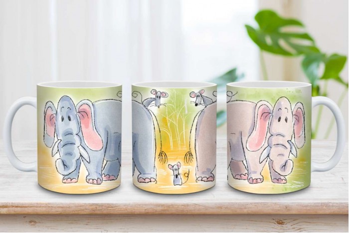 elefántos bögre, illusztrált 2