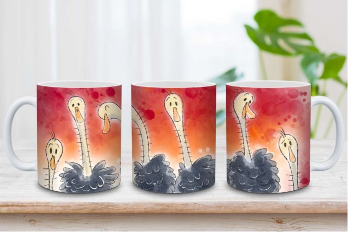 struccos bögre illusztrált struccokkal, 330 ml 2