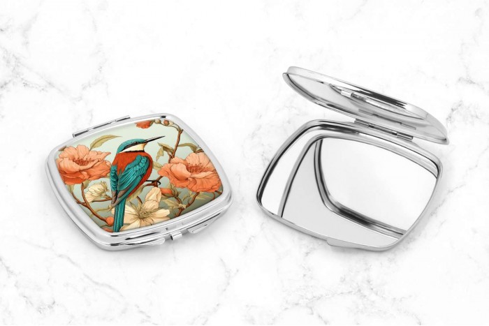 sminktükör gyurgyalag mintával william morris stílusában 2