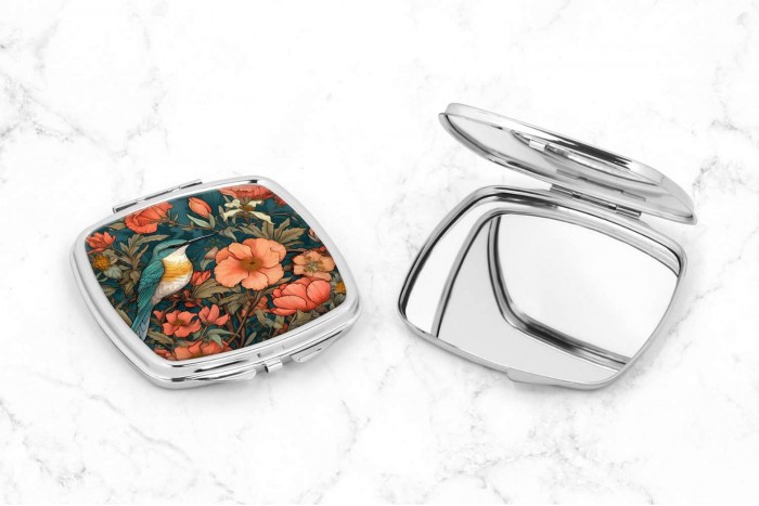 sminktükör gyurgyalag mintával william morris stílusában 2