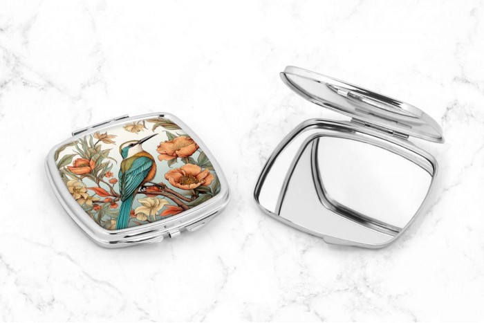 sminktükör gyurgyalag mintával william morris stílusában 2