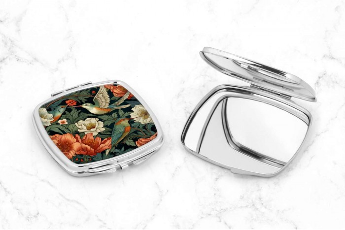 sminktükör gyurgyalag mintával william morris stílusában 2