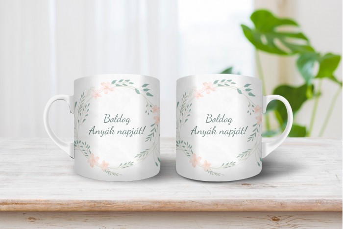 boldog anyák napját bögre - szíves, virágos anyák napi bögre 2