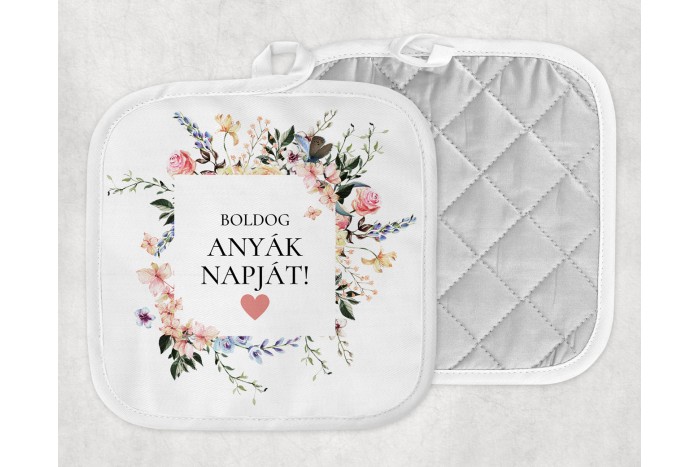 virágos "boldog anyák napját" edényfogó – 15 x 15 cm 2