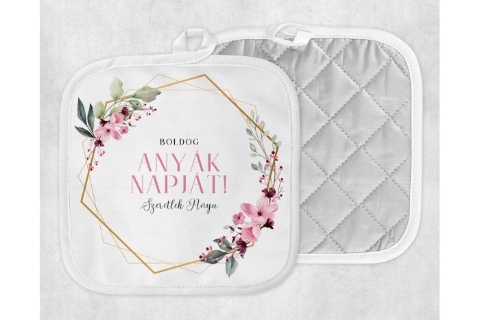 Személyre szabható "Boldog anyák napját, Szeretlek Anyu" feliratú edényfogó – 15 x 15 cm személyre szabható "boldog anyák napját, szeretlek anyu" feliratú edényfogó – 15 x 15 cm 2