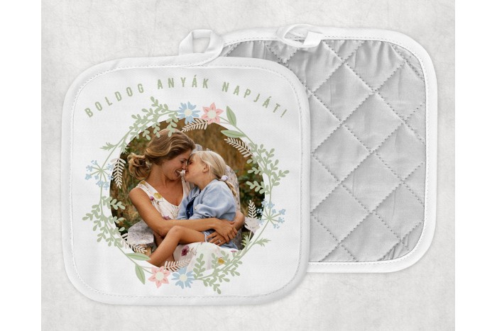 személyre szabható anyák napi fényképes edényfogó – 15 x 15 cm 2
