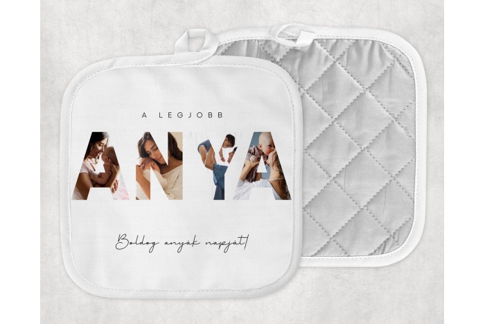 "legjobb anya" személyre szabható fényképes edényfogó – 15 x 15 cm 2