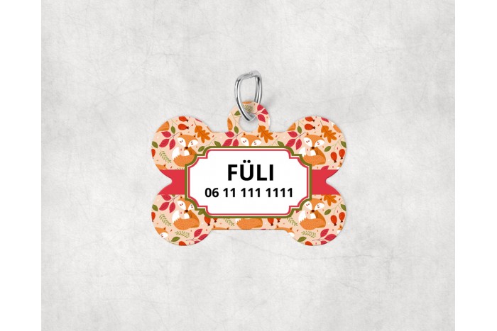 őszi mintás biléta kutyáknak - csont 2