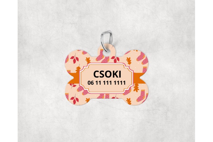 őszi mintás biléta kutyáknak - csont 2