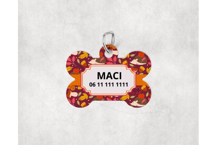 őszi mintás biléta kutyáknak - csont 2