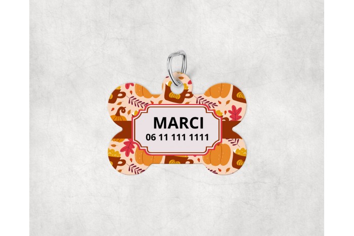 őszi mintás biléta kutyáknak - csont 2