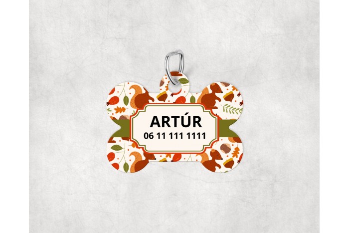 őszi mintás biléta kutyáknak - csont 2