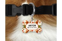 őszi mintás biléta kutyáknak - csont 3