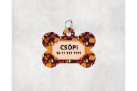 őszi mintás biléta kutyáknak - csont 8