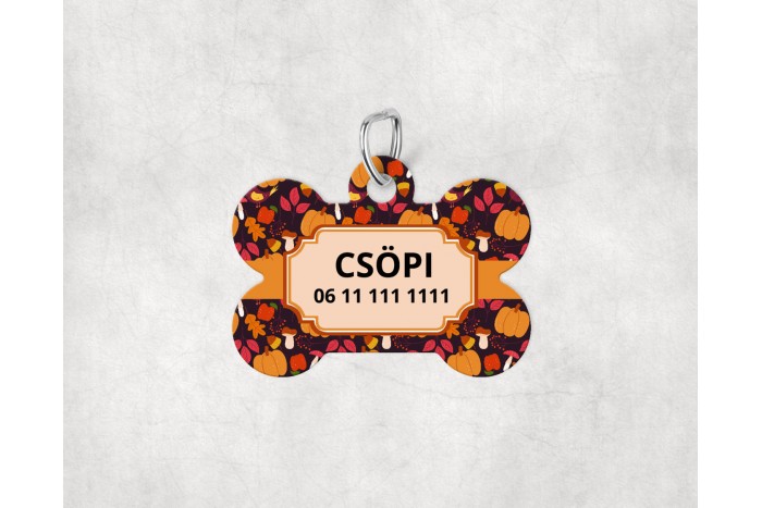 őszi mintás biléta kutyáknak - csont 2