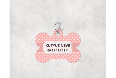 Pasztell pöttyös biléta kutyáknak - csont