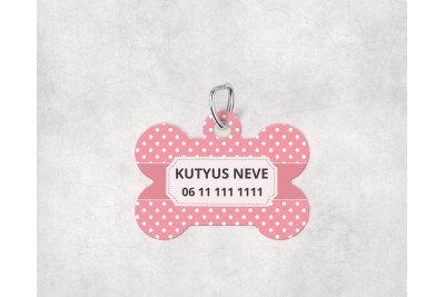 Pasztell pöttyös biléta kutyáknak - csont