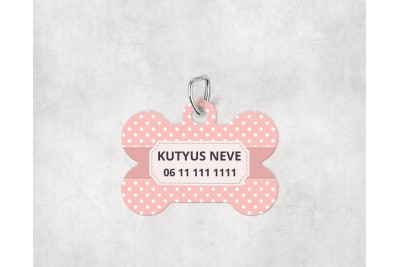 Pasztell pöttyös biléta kutyáknak - csont