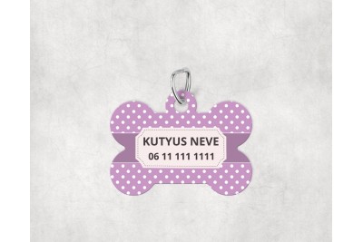 Pasztell pöttyös biléta kutyáknak - csont