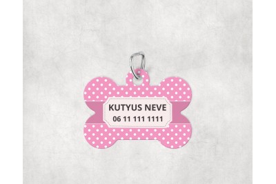 Pasztell pöttyös biléta kutyáknak - csont