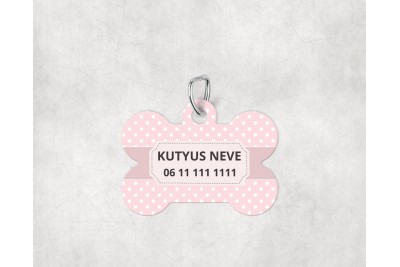 Pasztell pöttyös biléta kutyáknak - csont