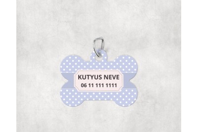 Pasztell pöttyös biléta kutyáknak - csont