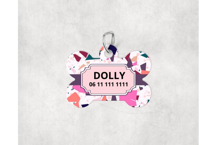 terrazzo mintás biléta kutyáknak - csont 2