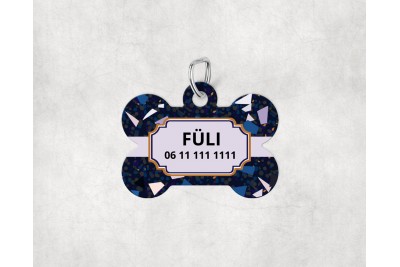 Terrazzo mintás biléta kutyáknak - csont