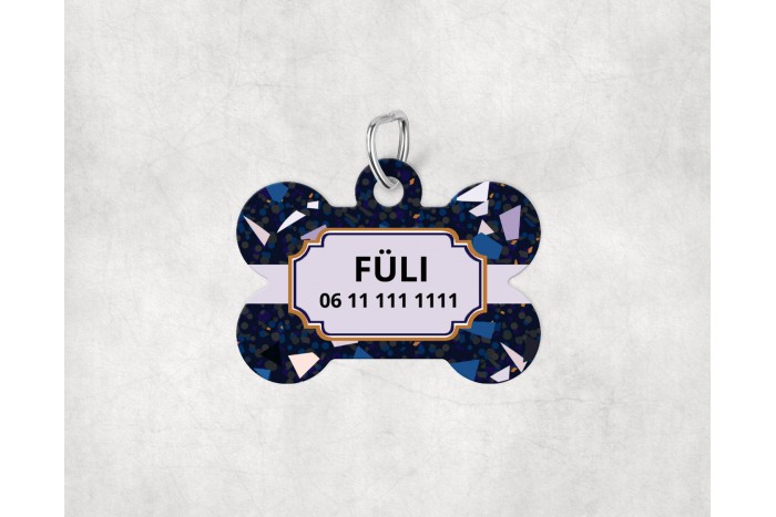 terrazzo mintás biléta kutyáknak - csont 2