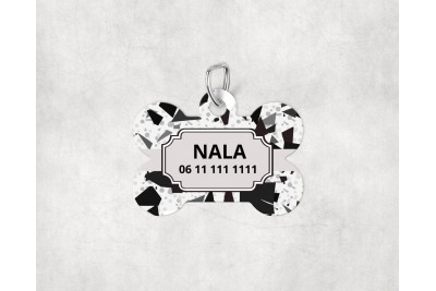 Terrazzo mintás biléta kutyáknak - csont