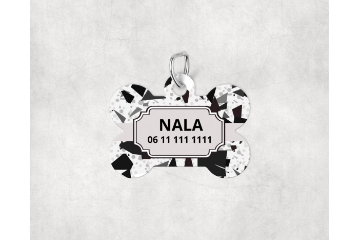 terrazzo mintás biléta kutyáknak - csont 2