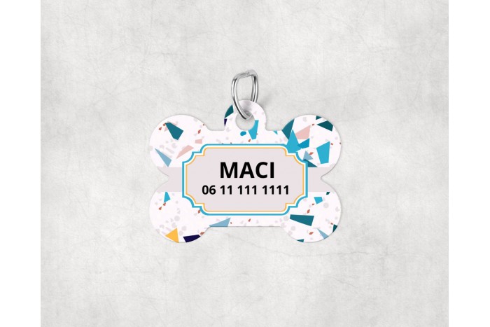 terrazzo mintás biléta kutyáknak - csont 2